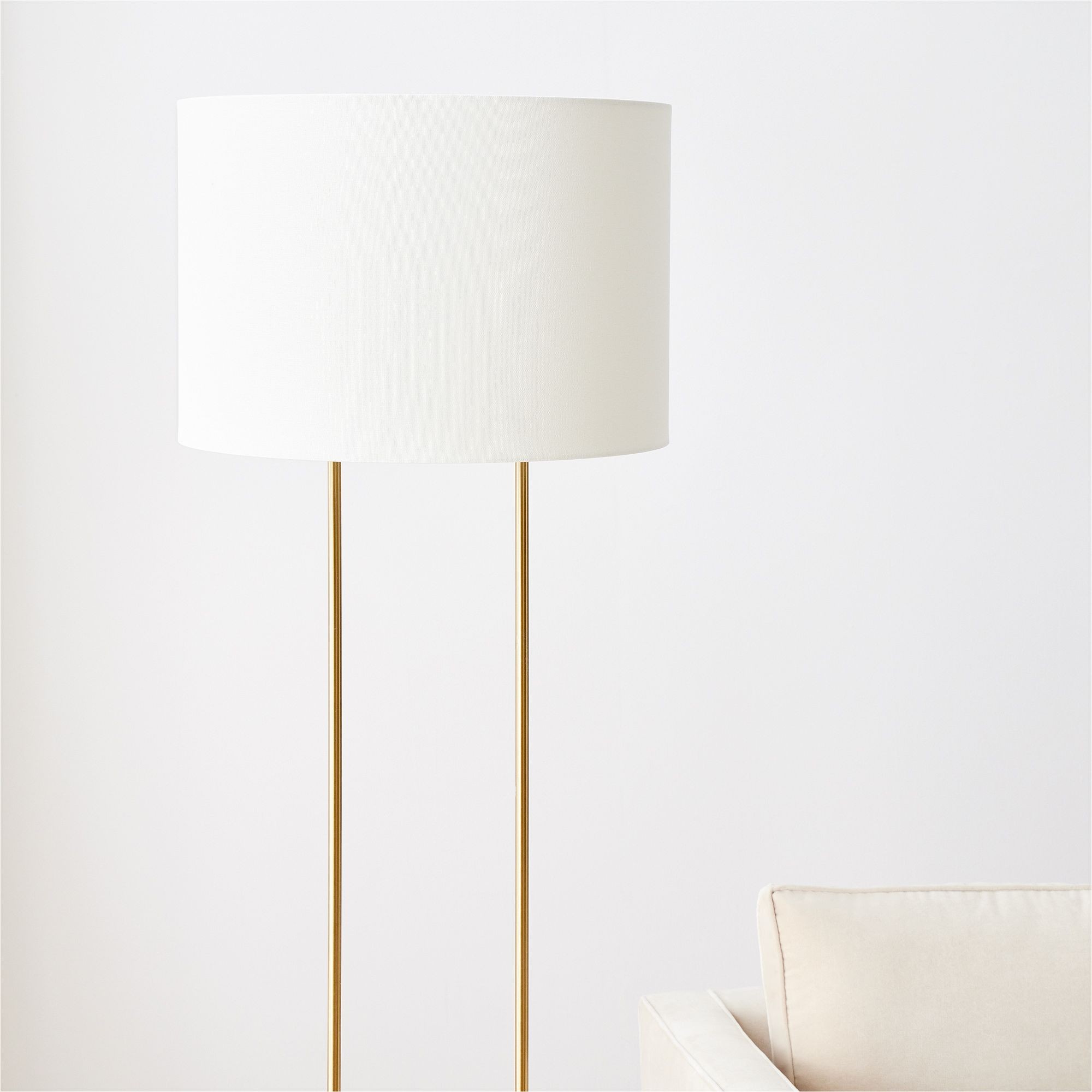 Luma Minimalist Industrial Table Lamp and Floor Lamp - Metal Frame with Soft Fabric Shade T630