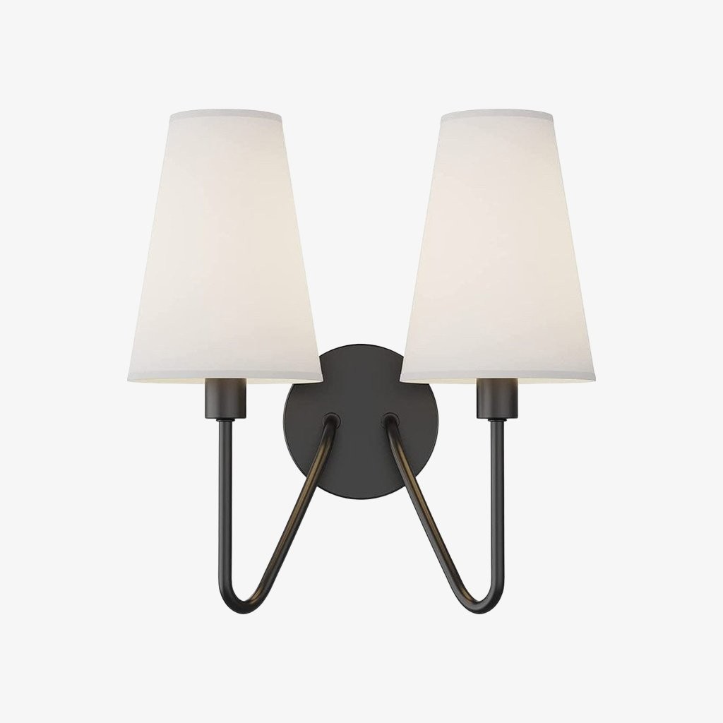 Arcuma Vintage Inspired Metal Wall Sconce - Handcrafted Fabric Shade for Bedroom T500