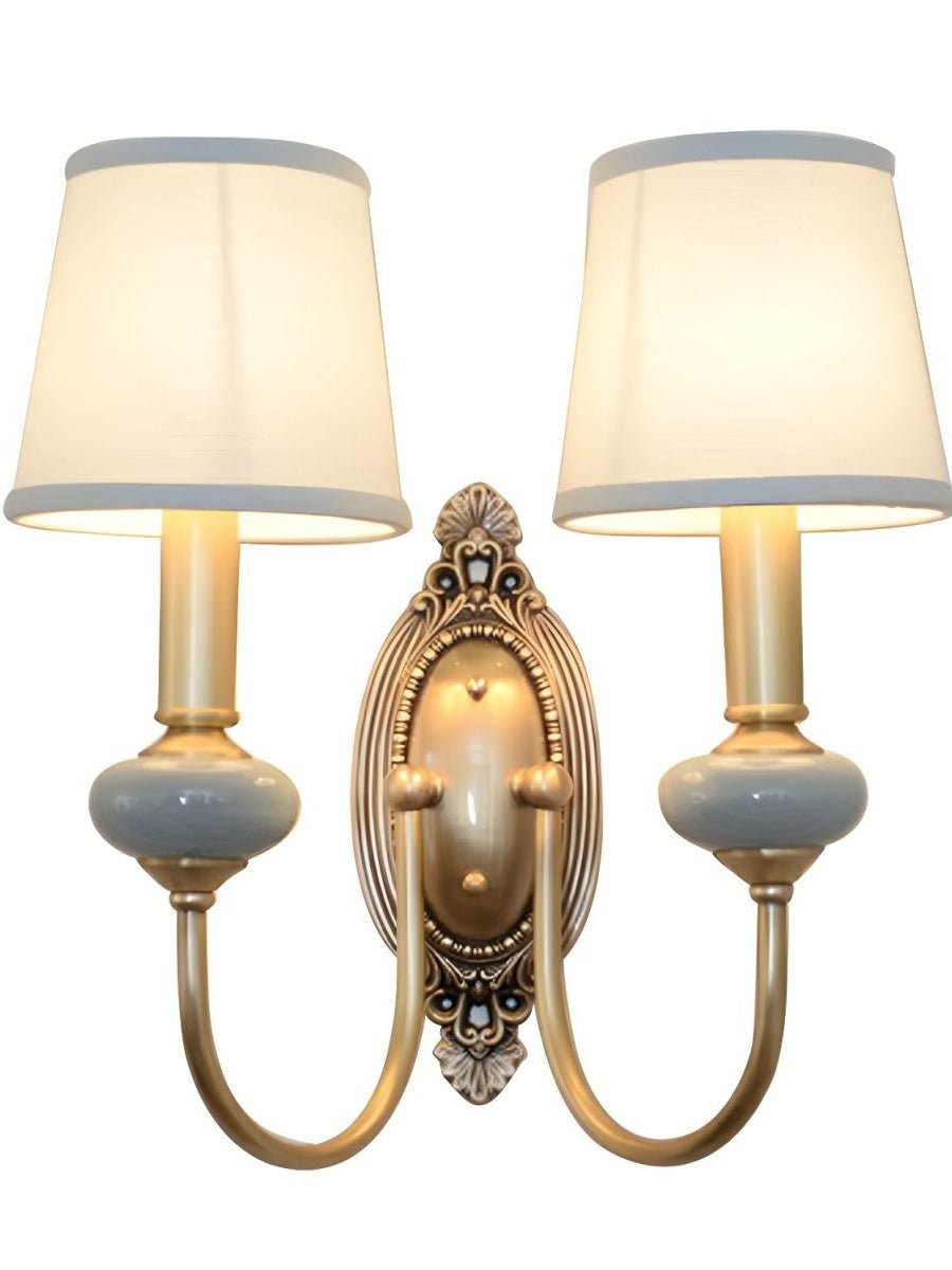 Elaris Elegant Fabric Copper Wall Sconce – Luxury European Style T447