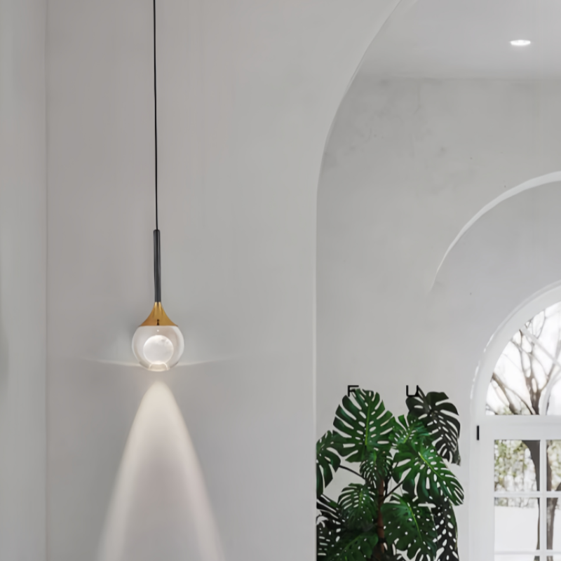 Moon Round Clear Glass Pendant Light S182