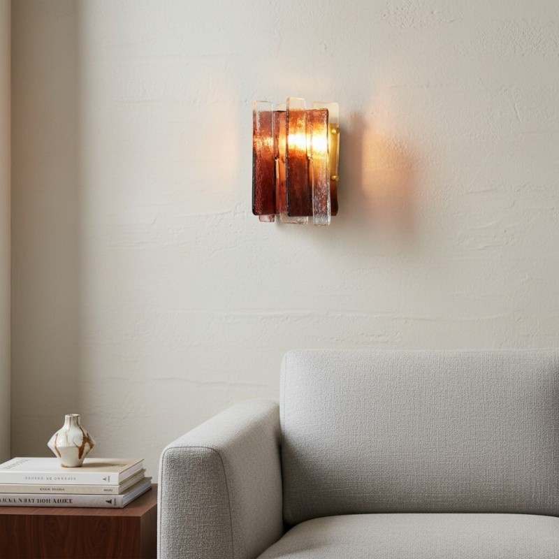 Lumiridge Modern Wall Light - Minimalist Design Metal Glass Fixture for Living Room T572