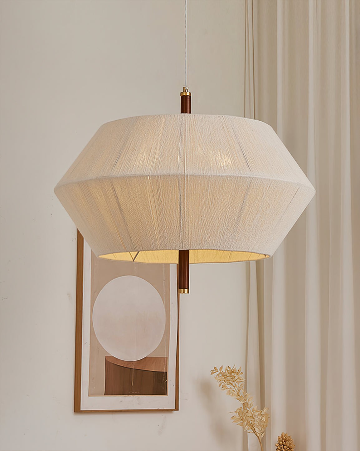 Japanese Wabi-Sabi Style Woven Fabric Pendant Lamp M109