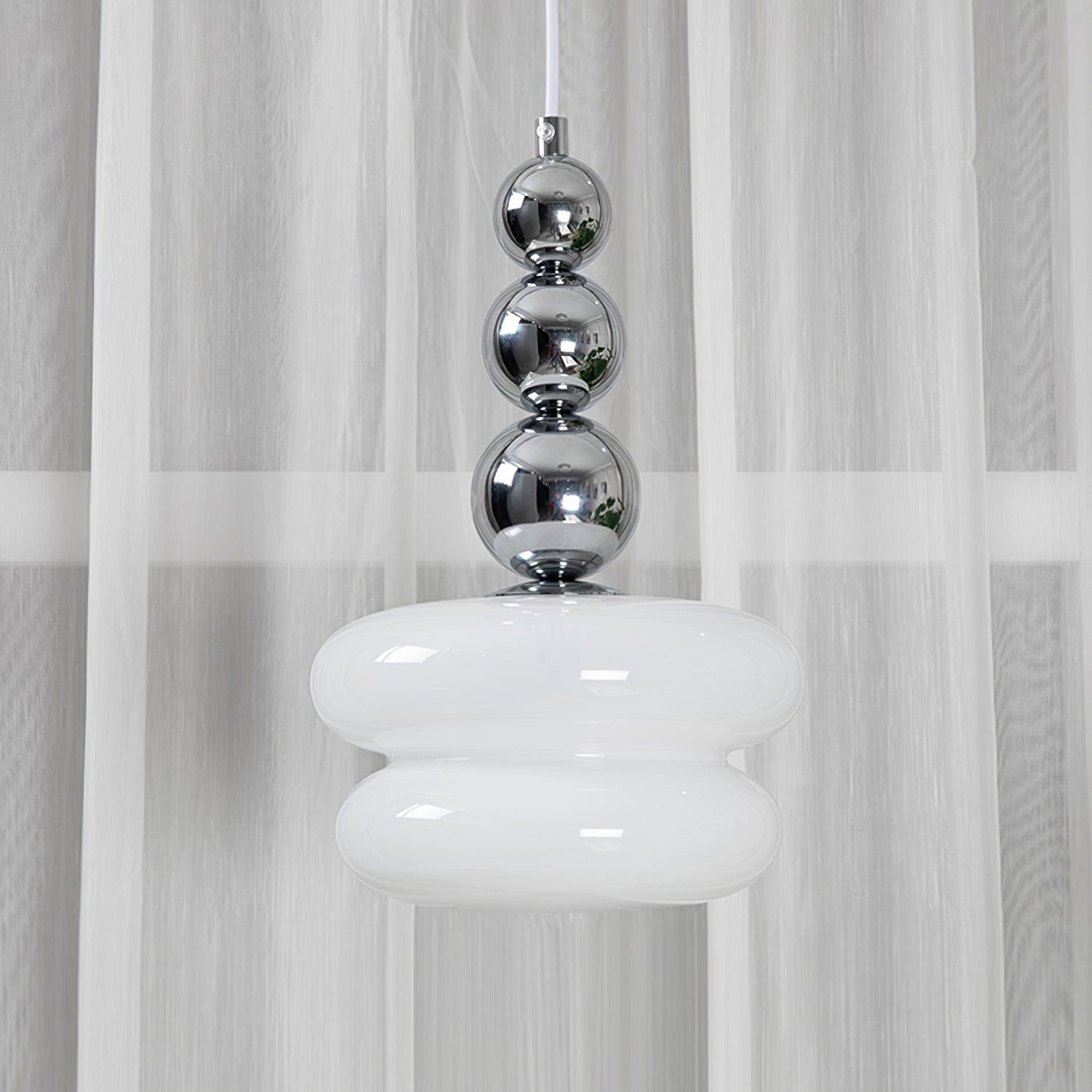 Contemporary Nordic Glass Ball Hoist Pendant Light For Living Room M539