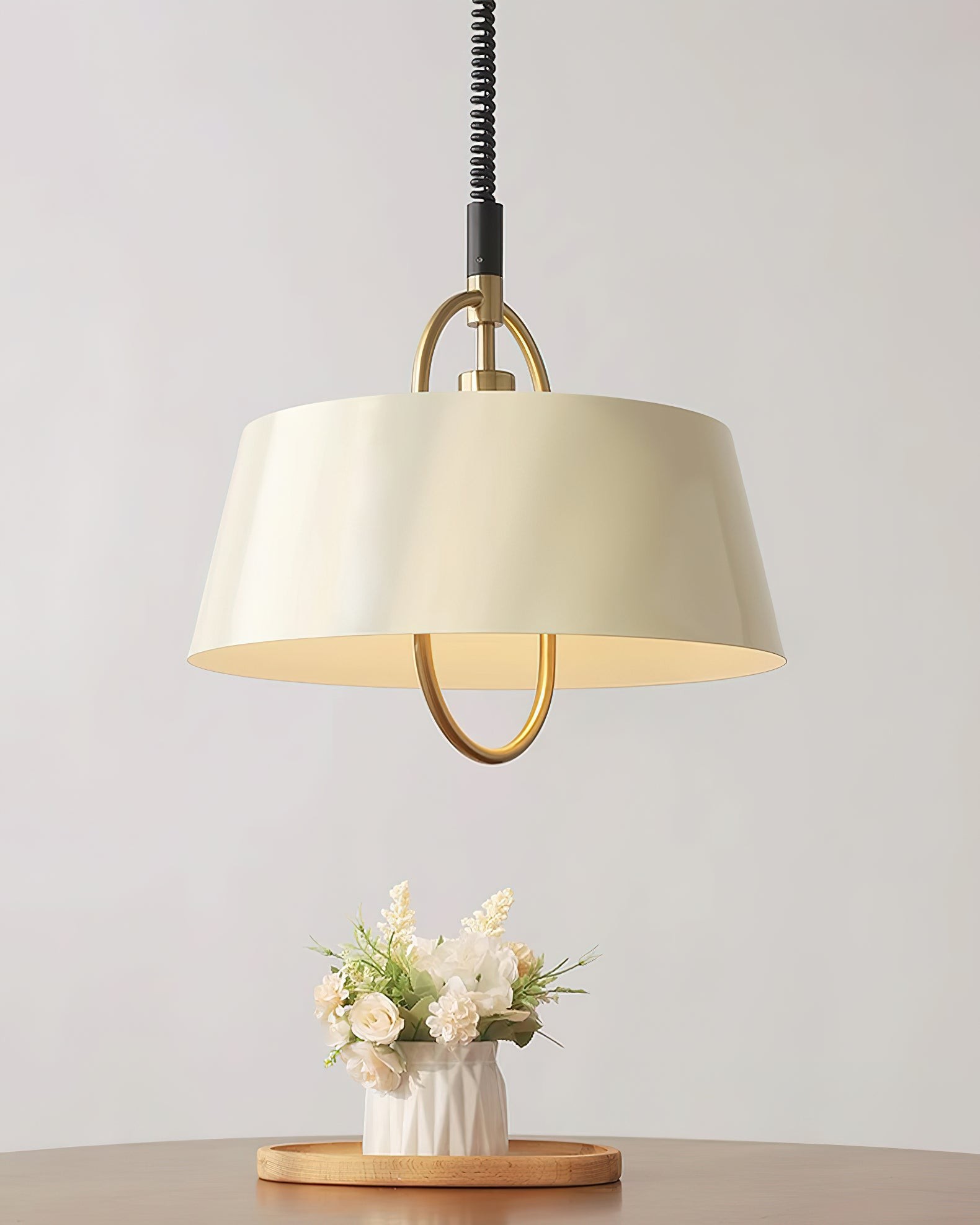 Retro Classic Drum Shaped Retractable Metal Pendant Lamp M409