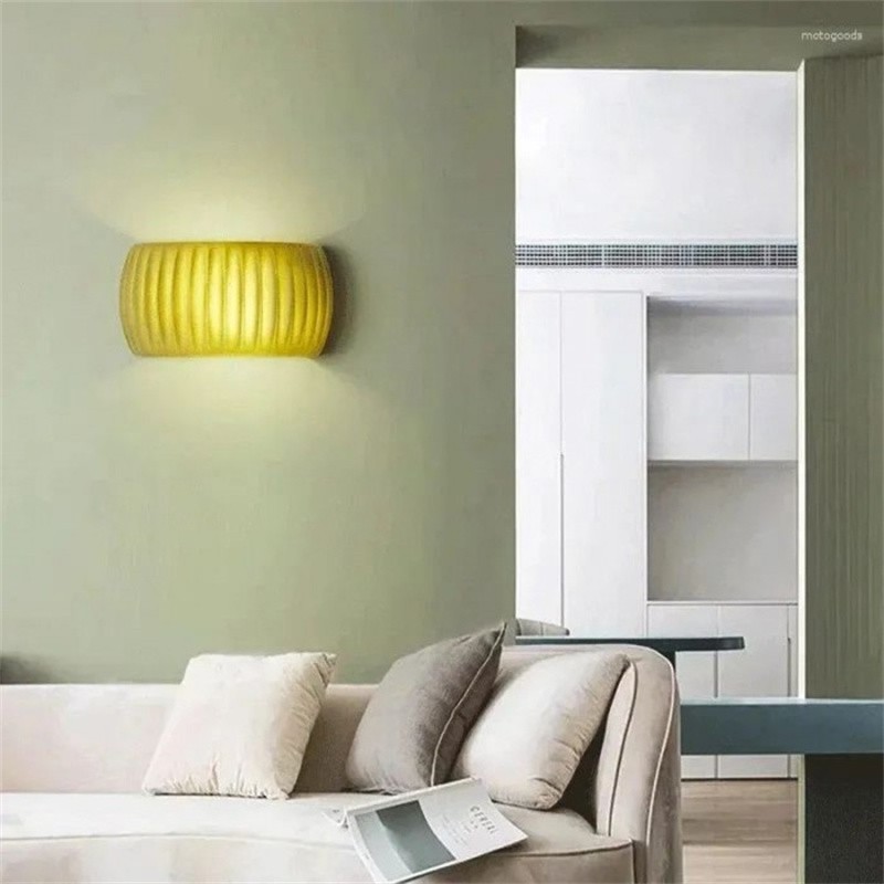 Modern Cream Style Resin Fluted Wall Lamp S150