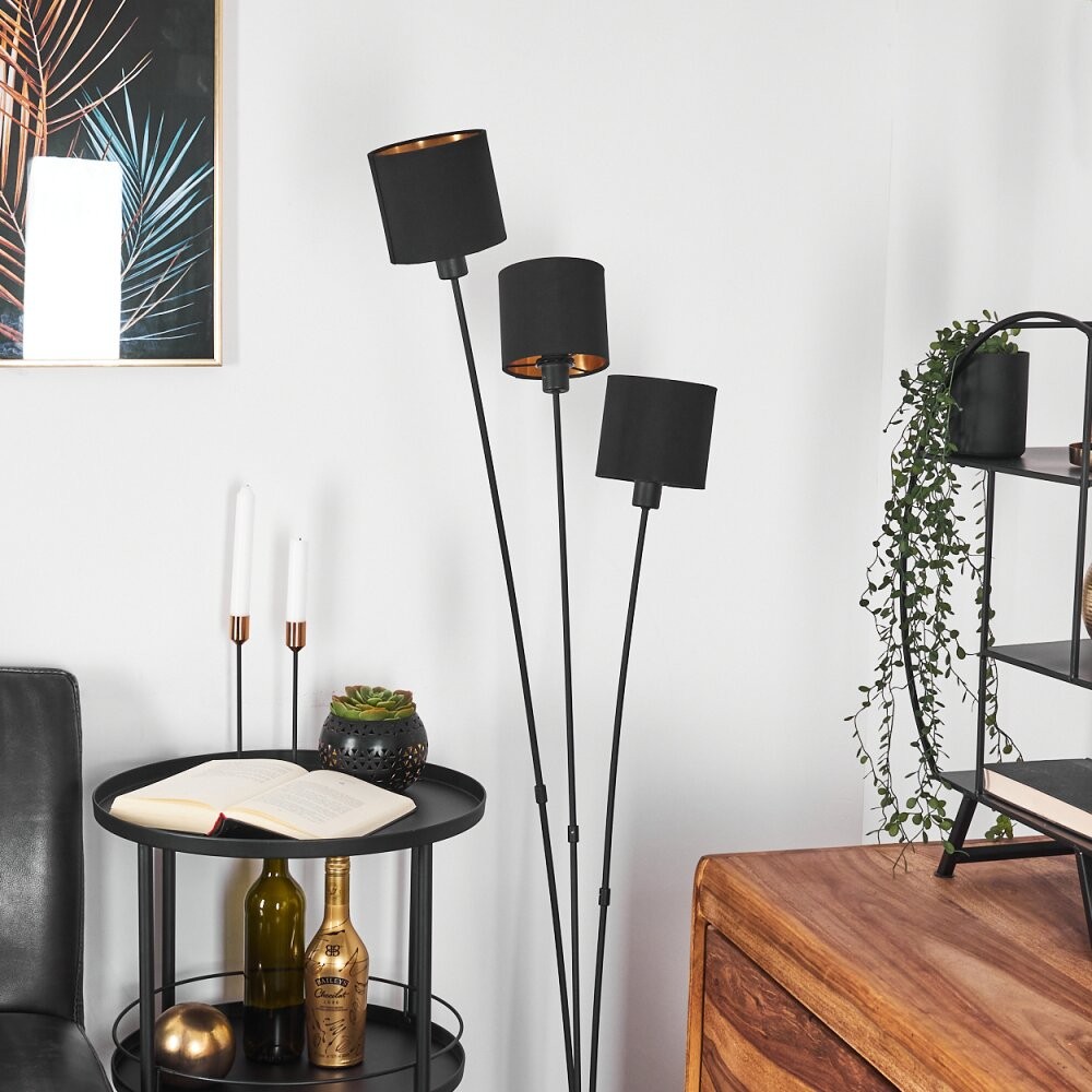 Metal Matte Black Fabric Shade Floor Lamp S67