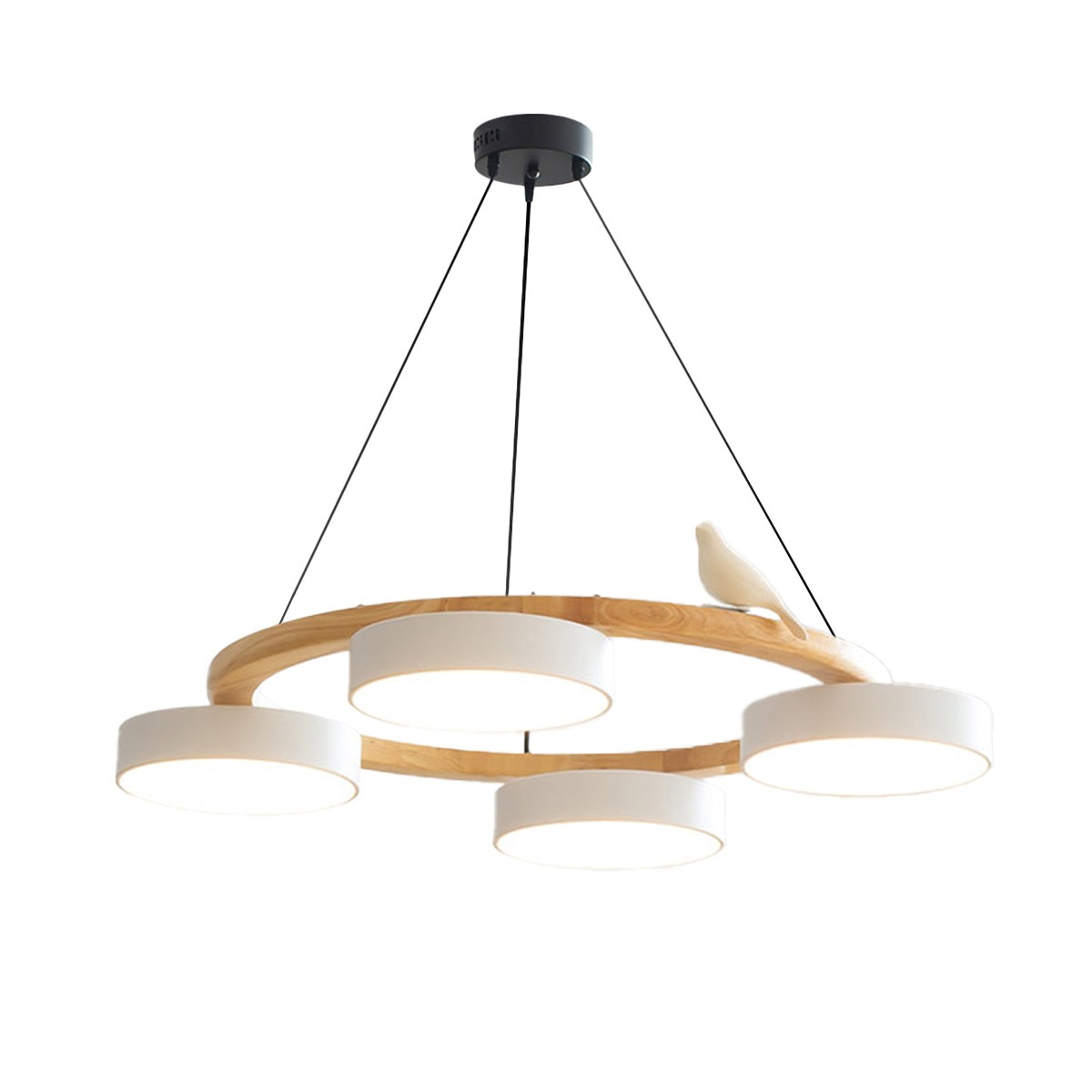 Nordic Wooden Bird Creative Round Chandelier S187