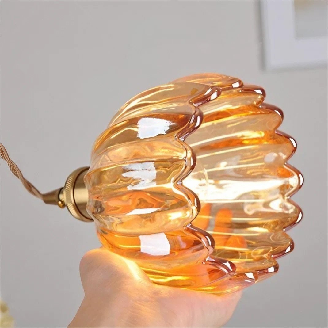 Japanese Retro Glass Flower Pendant Light S28
