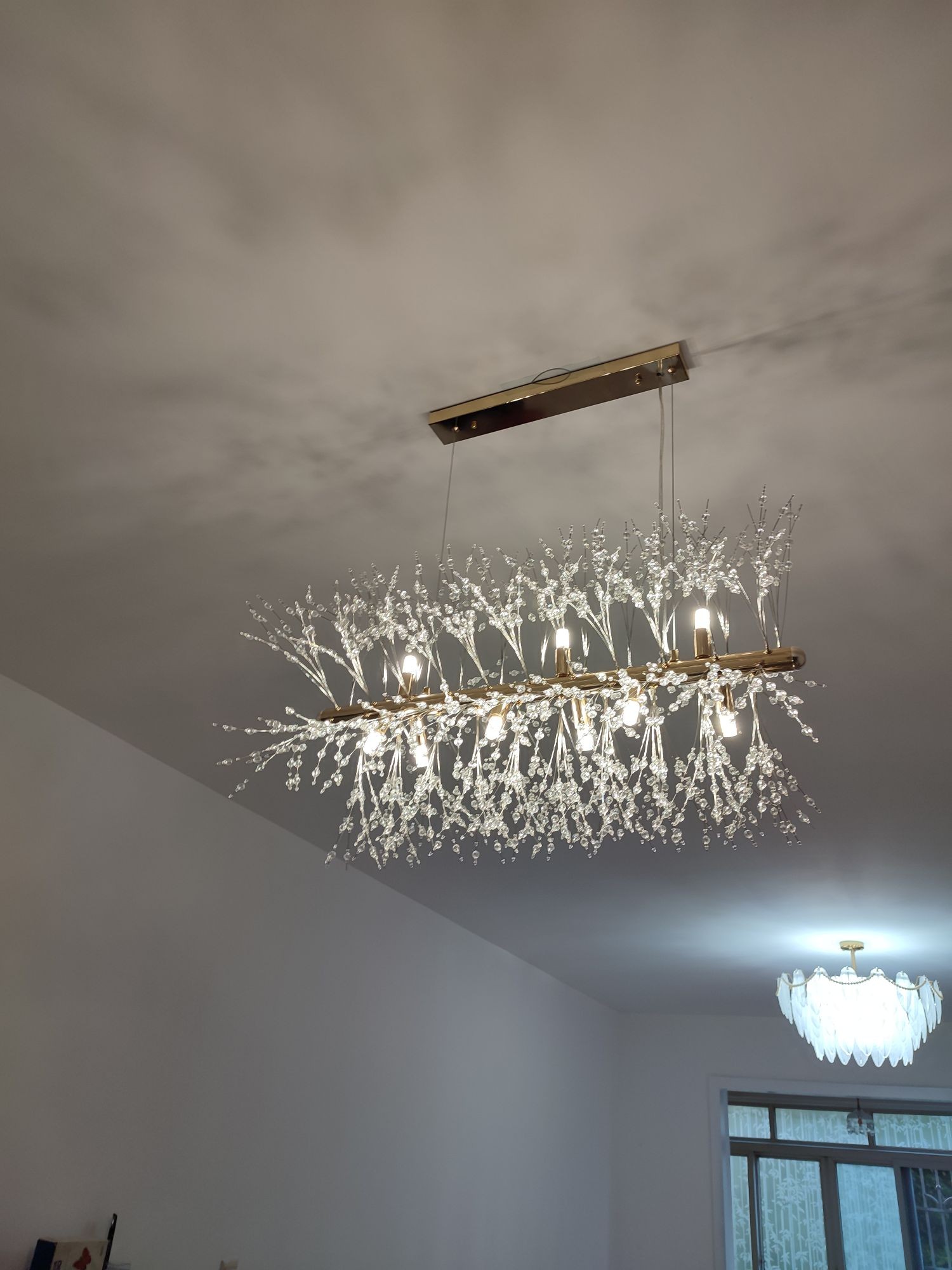 Modern Rectangular Crystal Fireworks Chandelier S15