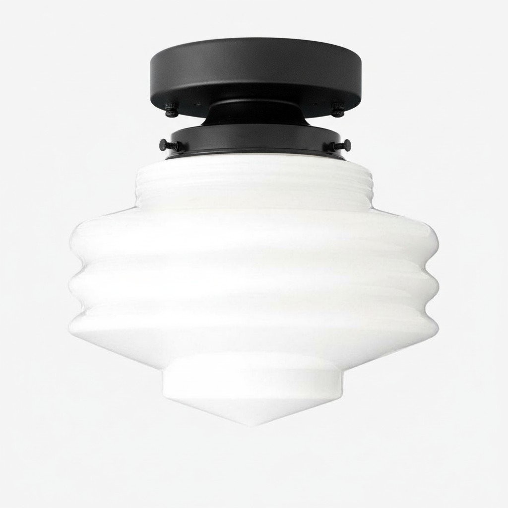 Geotower Glass Art Deco Ceiling Light - Glass Globe - Elegant Home Fixture T366