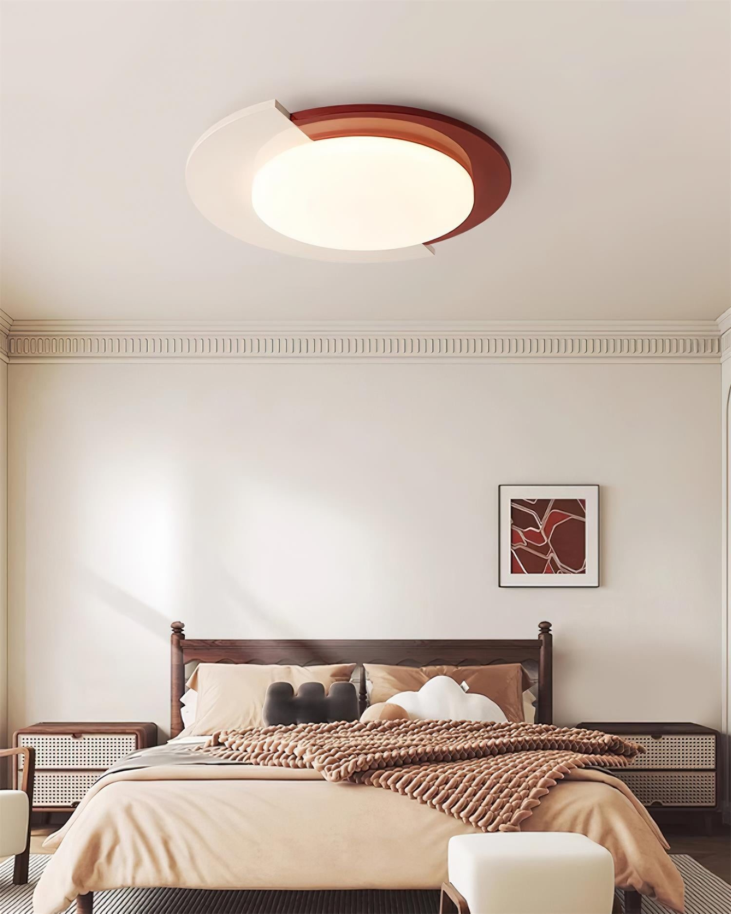 Red And White Round Ceiling Light M204