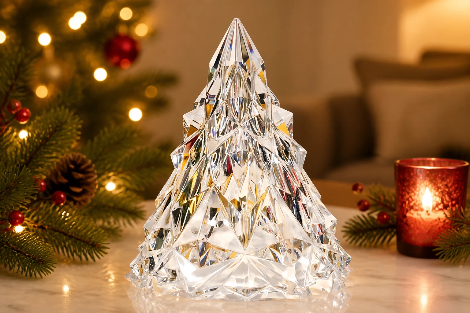 Lampa stołowa na baterię Christmas Tree Crystal S177 w stylu dekoracyjnej lampy stołowej