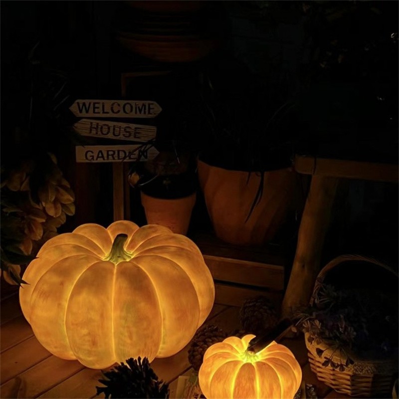Pumpkin Resin Portable Table Lamp For Halloween Decorations S165