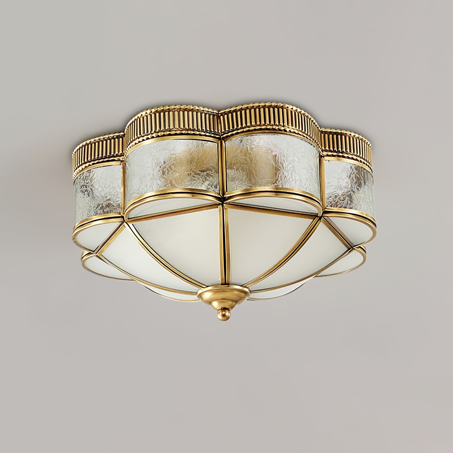 Brass Domed Flush Ceiling Lamp M572