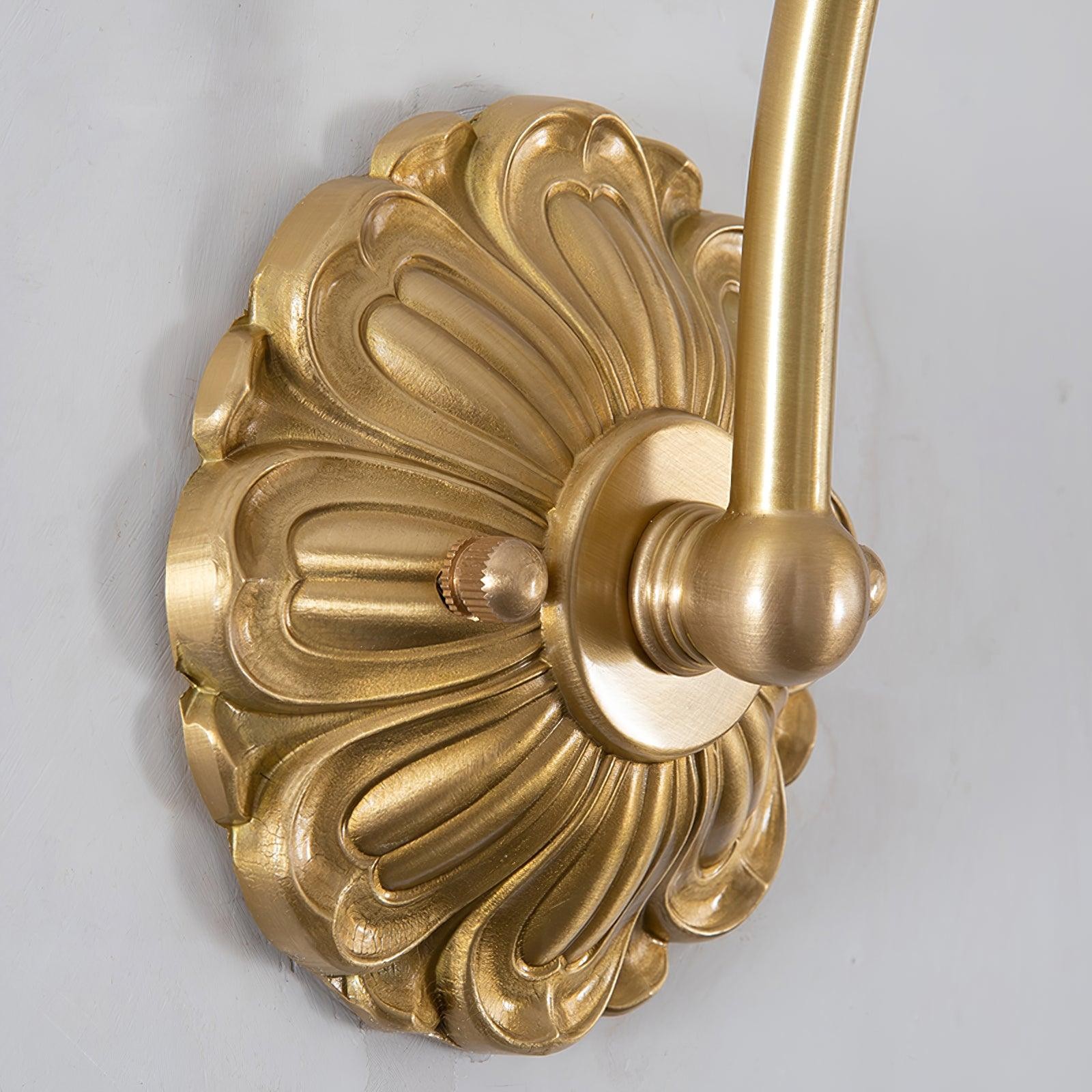 Nordic Modern Retro Elegant Flower Brass Glass Wall Lamp M490
