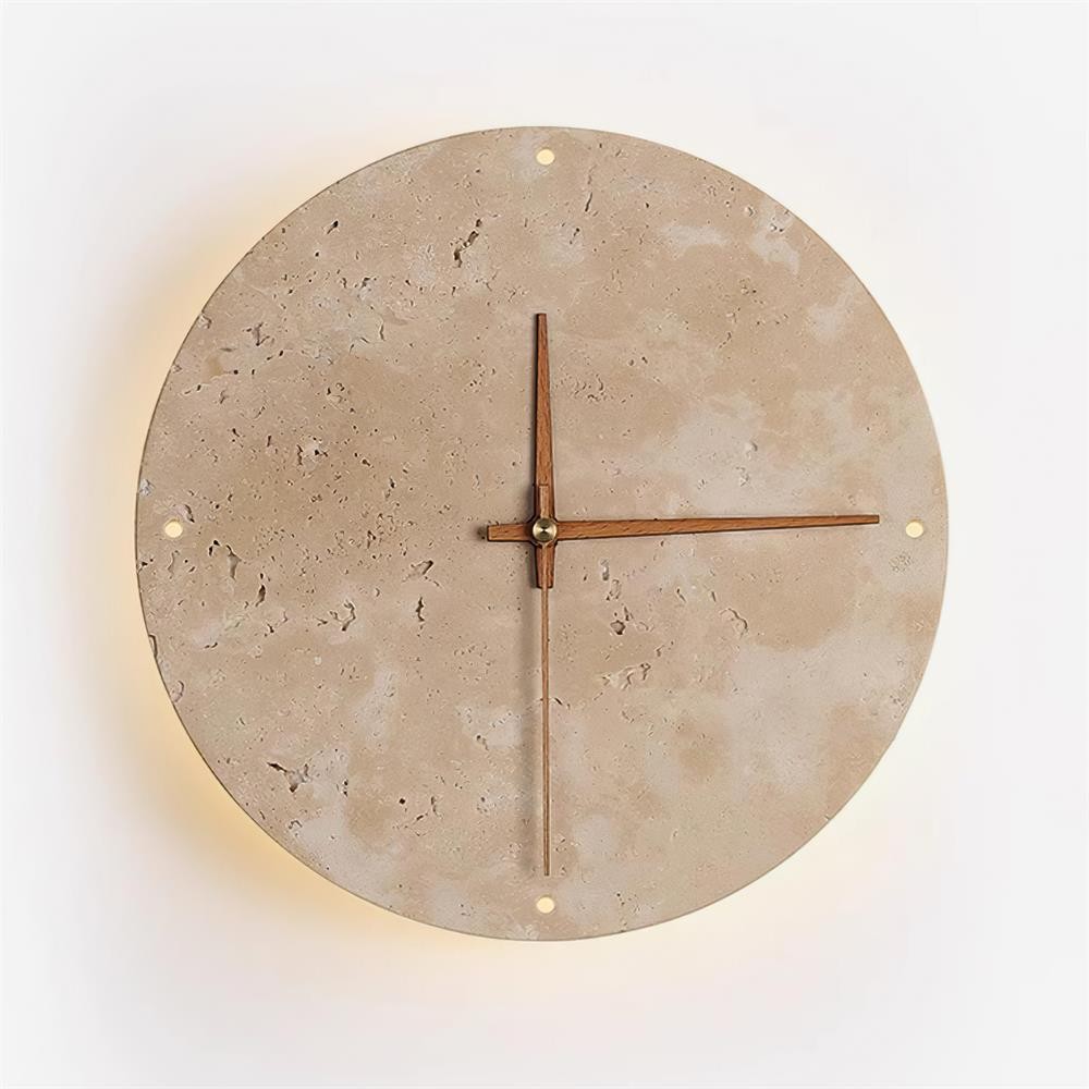 Travertine Clock Wall Lamp P079