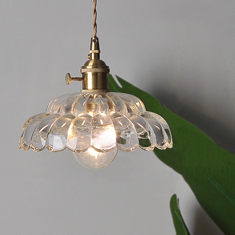 Nordic Vintage Petal Glass Pendant Light S174