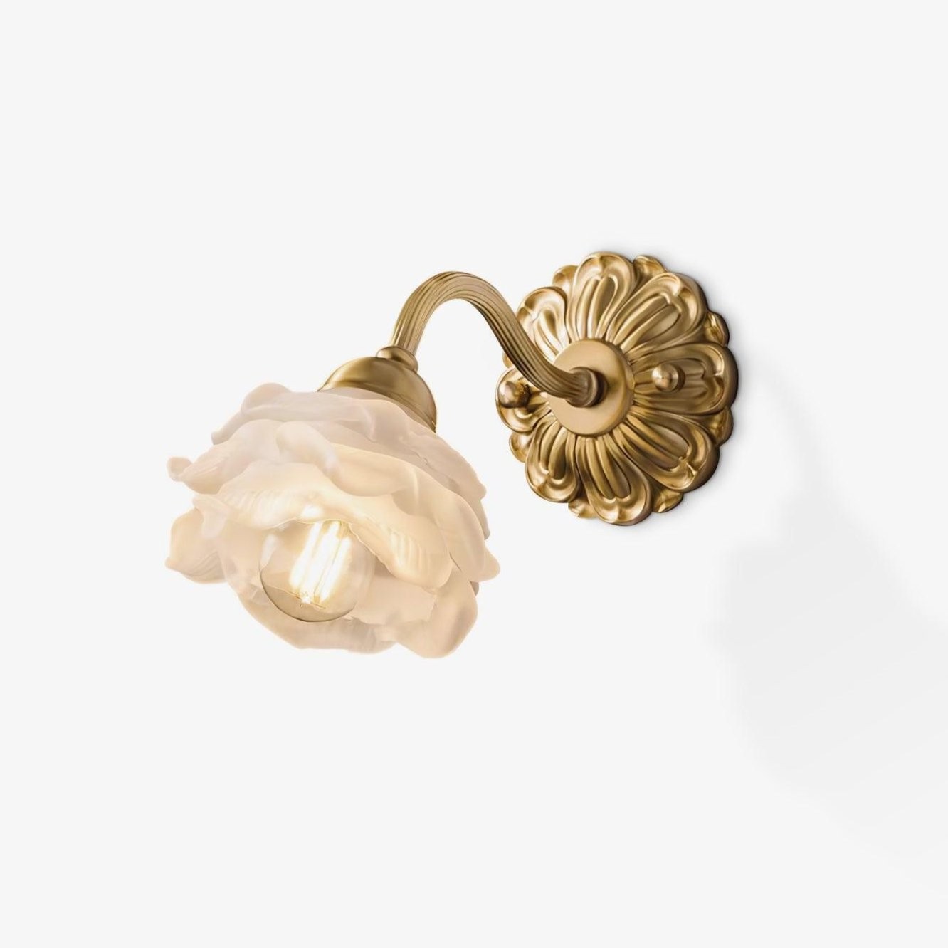 Brass Rose Wall Light M403