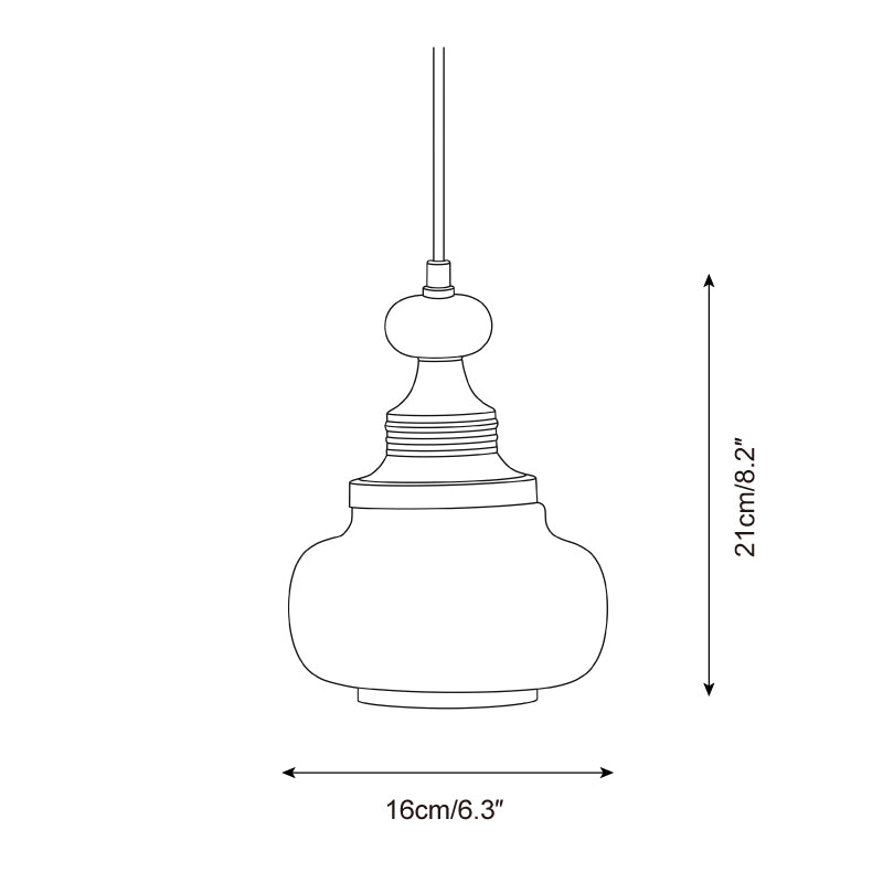 Schemat wymiarowy lampy wiszącej Jade Pulse D339