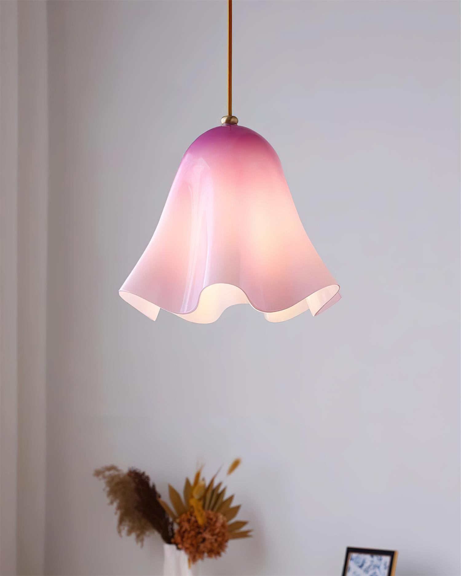 Bellina Artistic Glass Pendant Light - Modern Bloom Inspired Hanging Ceiling Lamp T279