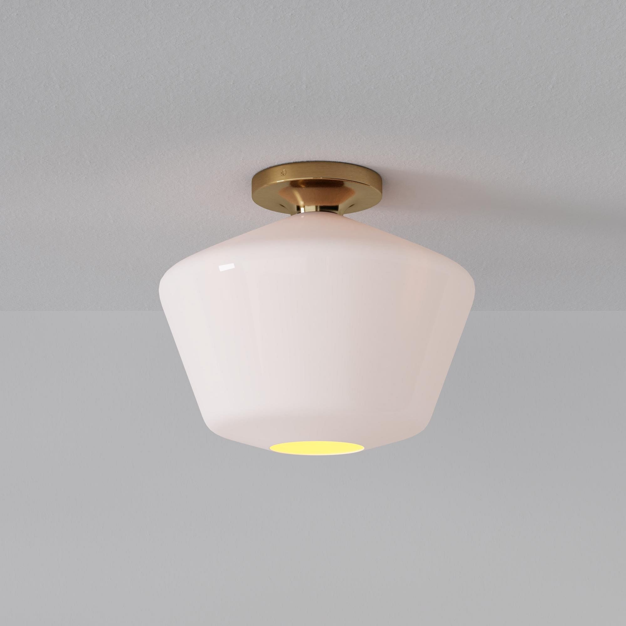 Merin Minimalist Sleek Geometric Glass Flushmount Light T155