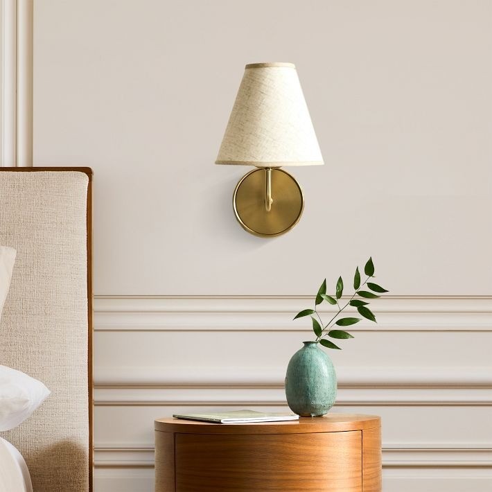 Fibura Sleek Linen Shade Metal Wall Lamp T248
