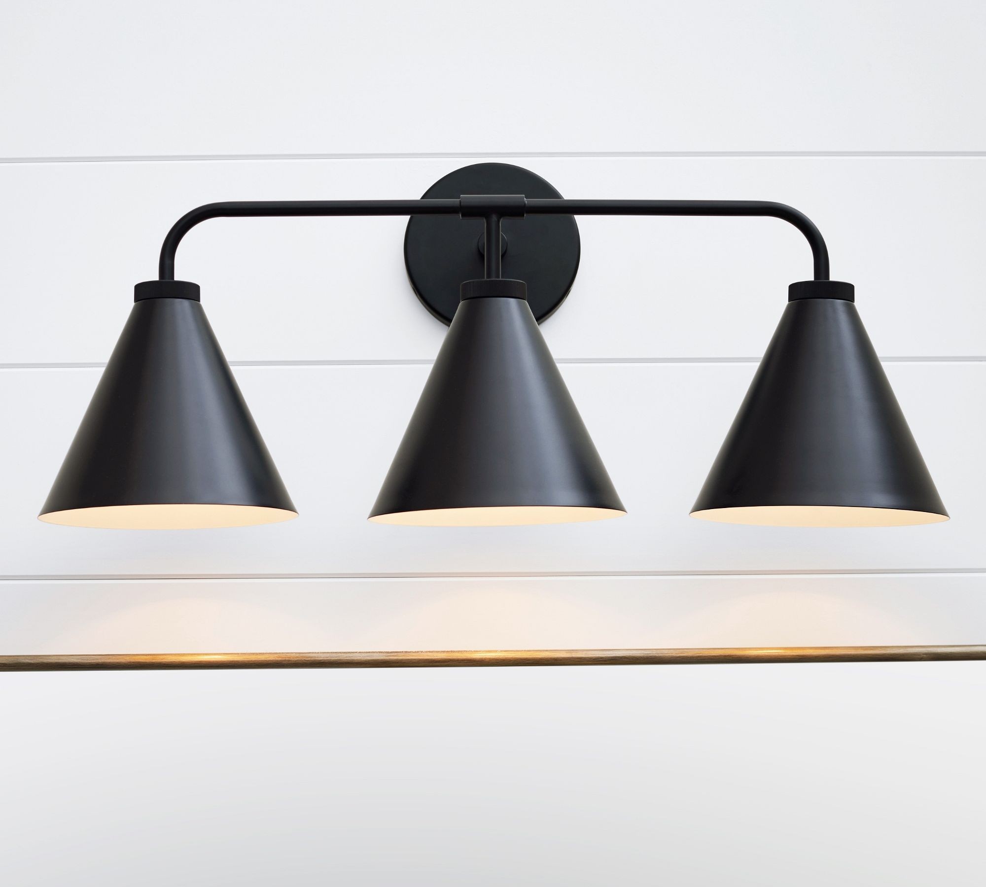 Korvi Iron Tapered Sconce Light - Wall Fixture in Black or Brass T125