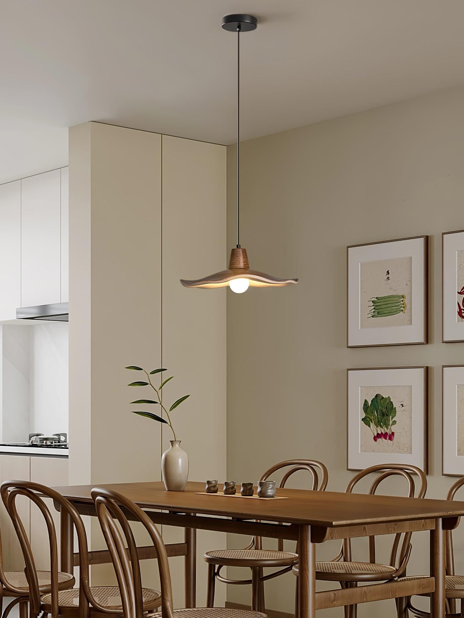 Black Imitation Walnut Wood Grain Kitchen Pendant Lamp M08