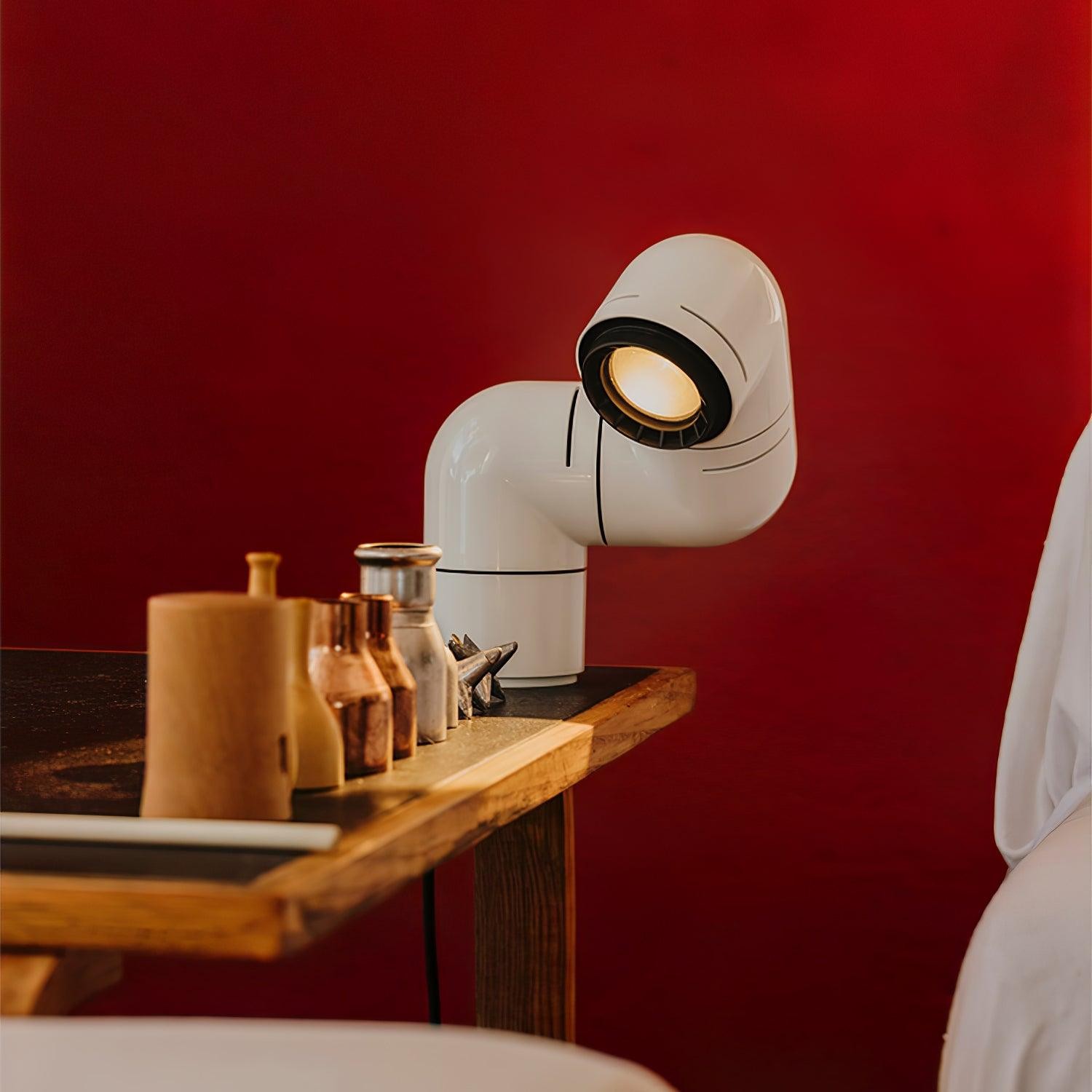 Red Tubular Table Lamp Suitable For Bedroom M20