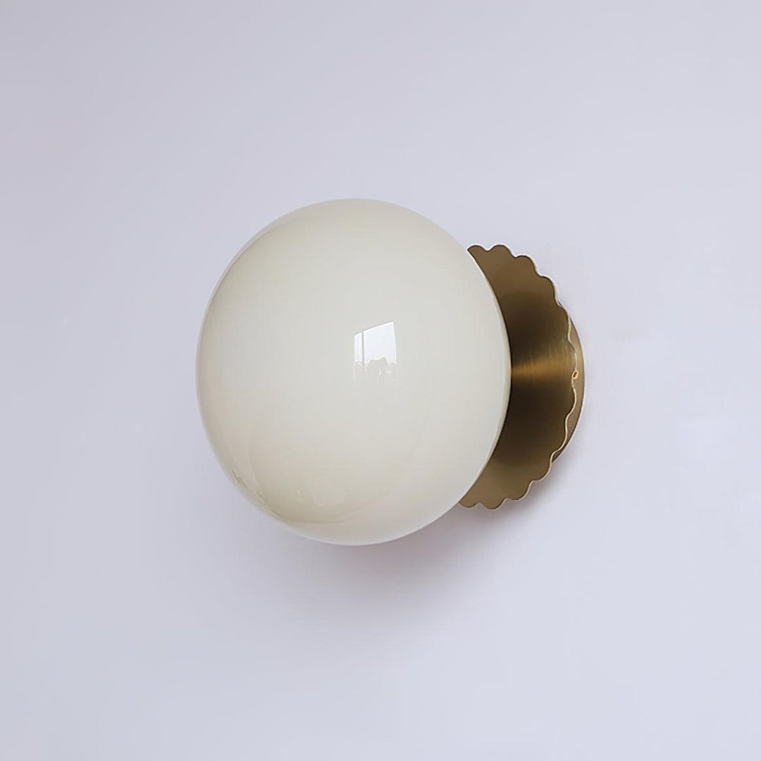 Bauhaus Cream Marshmallow Glass Wall Sconce S129