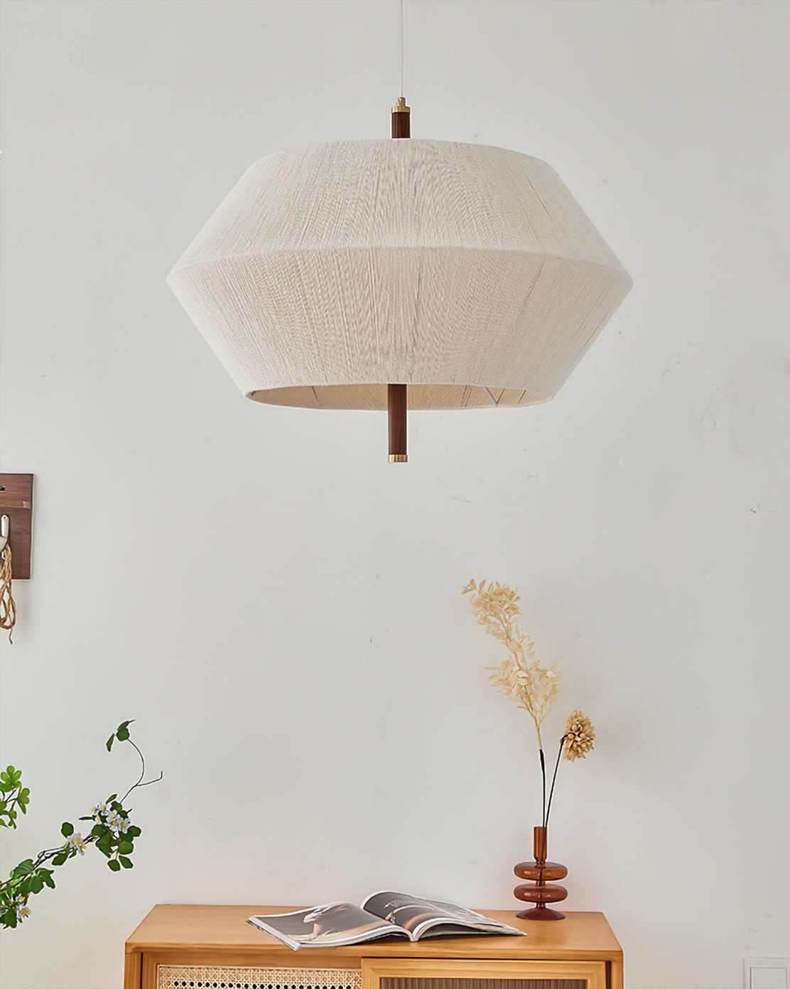 Japanese Wabi-Sabi Style Woven Fabric Pendant Lamp M109