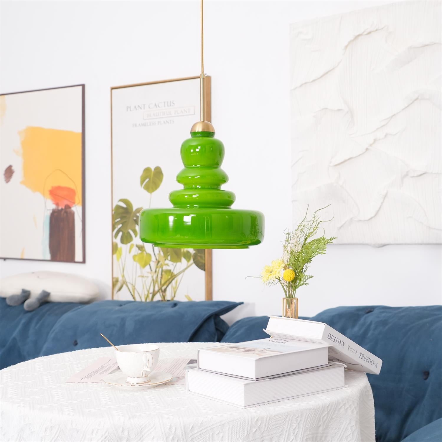 Mid Century Modern Gourd Glass Pendant Light M215