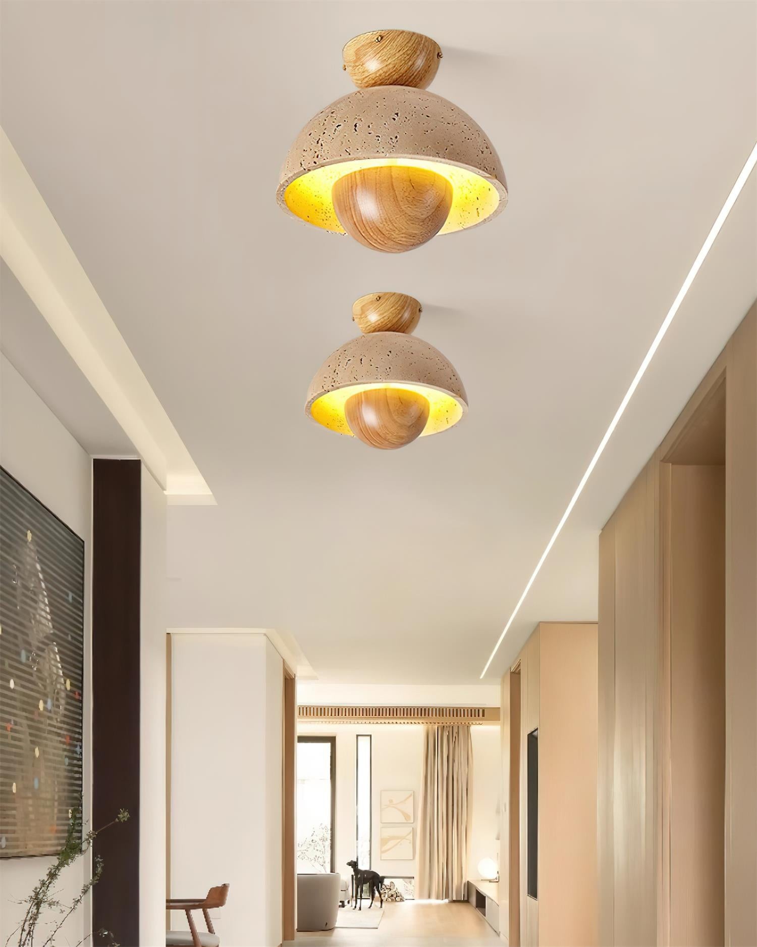 Japanese Wooden Inverted Ceiling Light M189