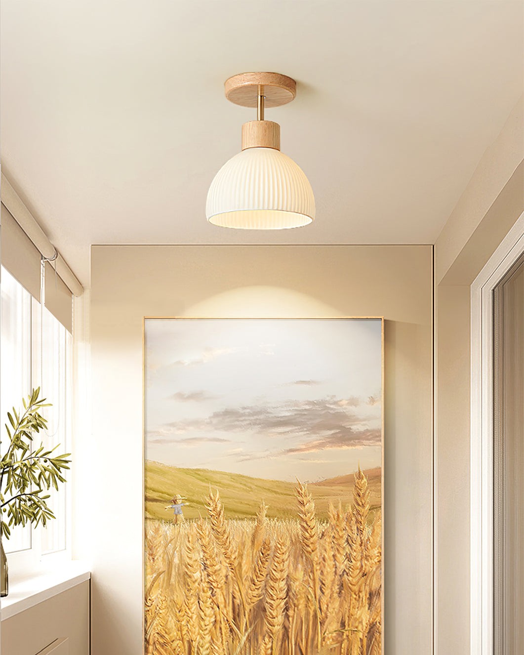 Nordic Wood Style LED Ceiling Lamp M177