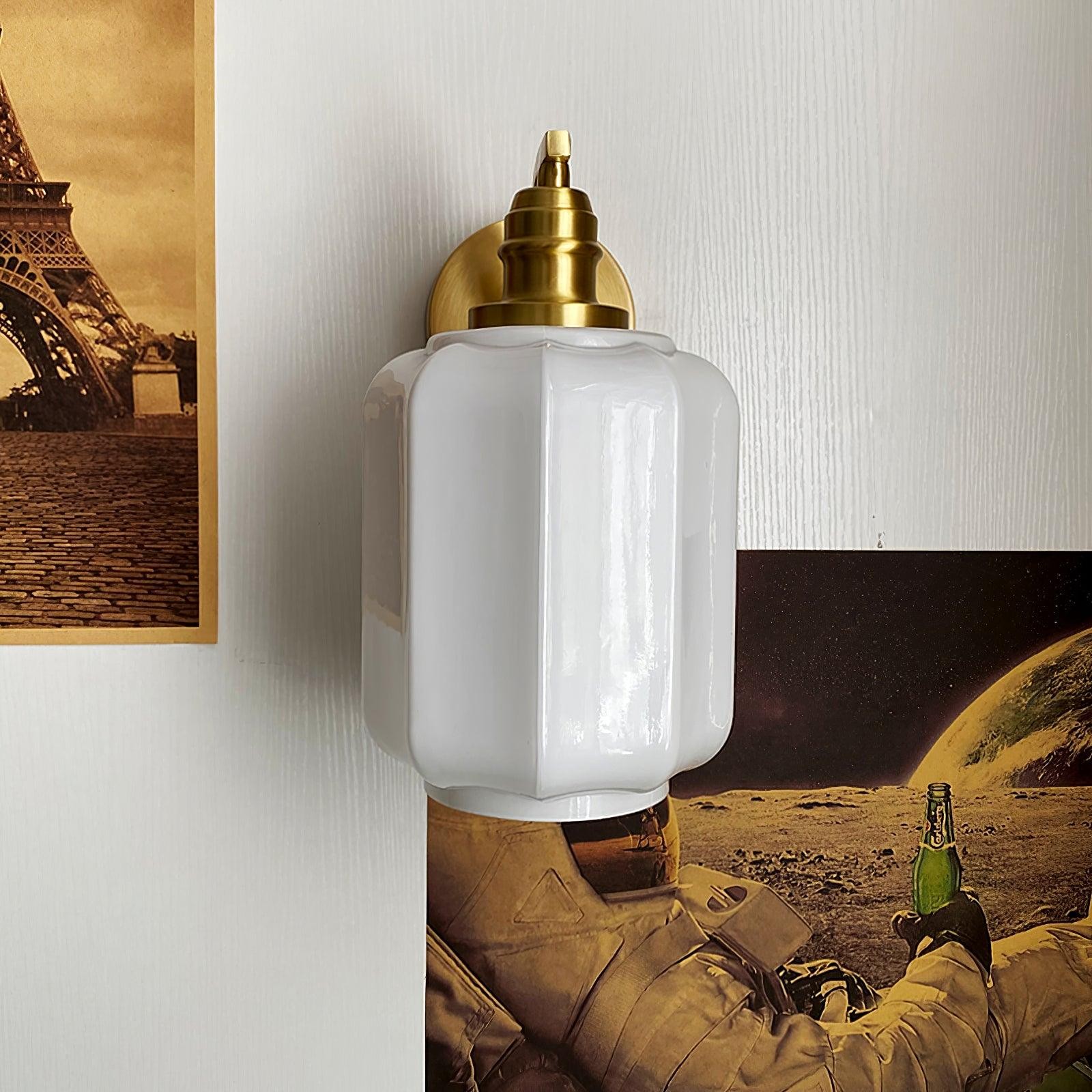 Retro Brass and Glass Wall Lamp M253