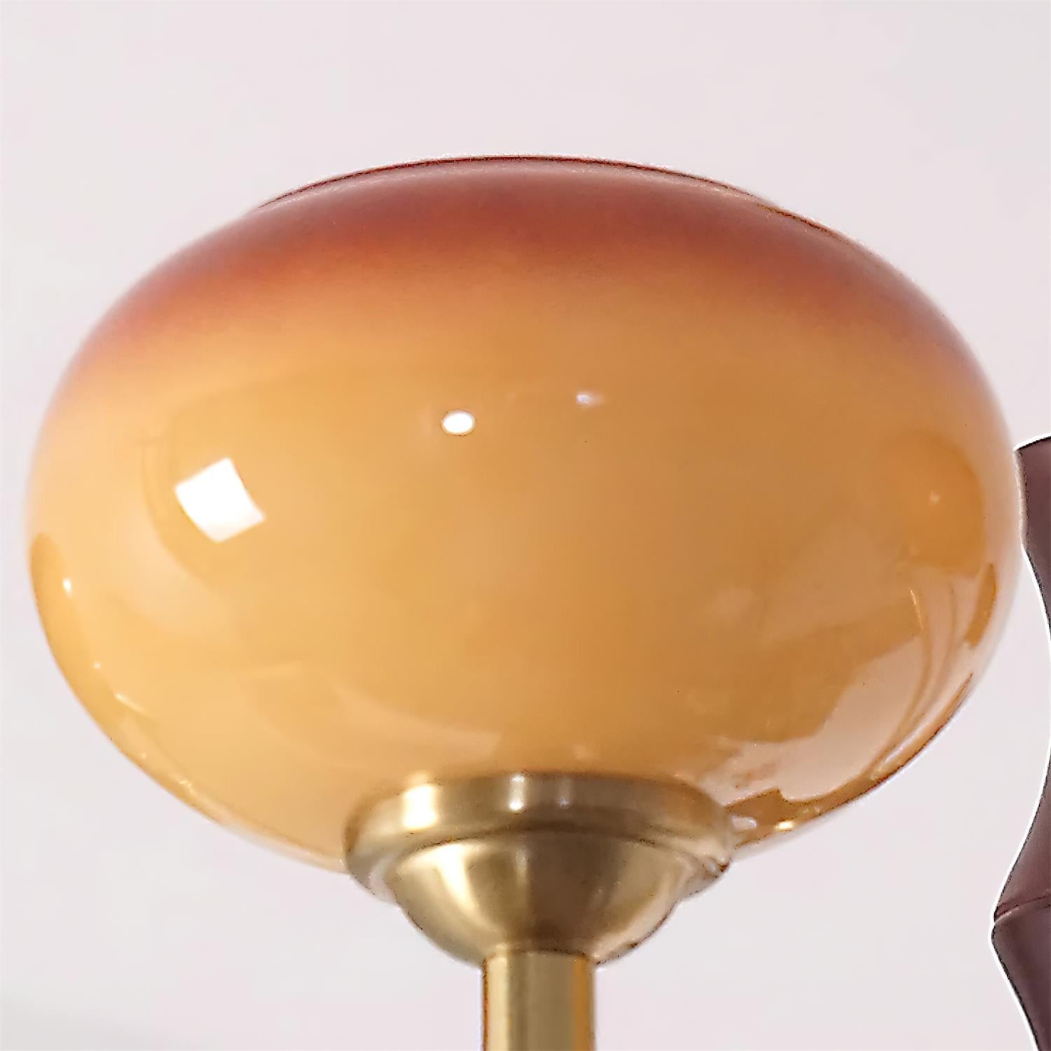 Vintage Mid Century Persimmon Glass Chandelier M306