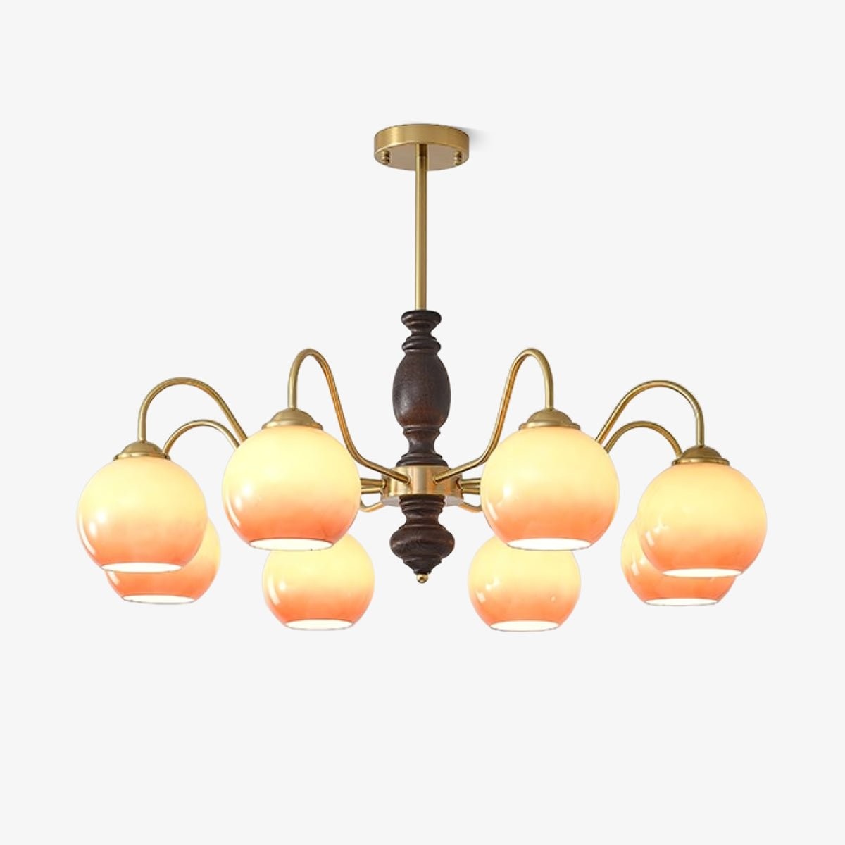 French Medieval Style Caramel Orb Chandelier M82