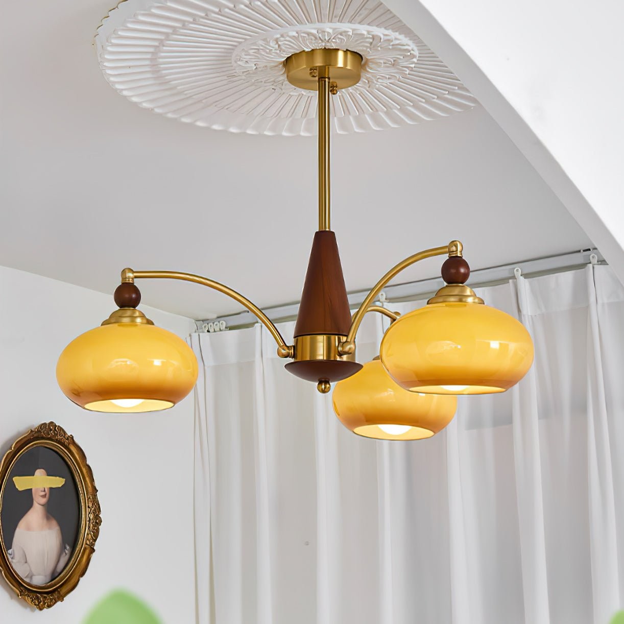 Vintage Multihead Persimmon Chandelier M431
