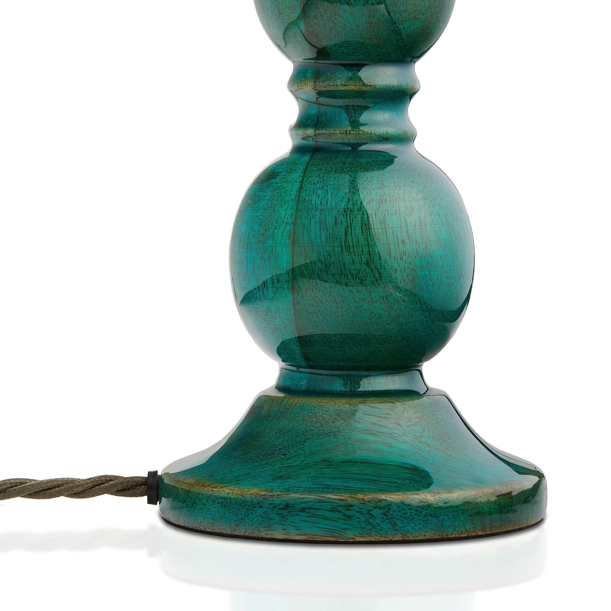Grainora Table Lamp with Wooden Grain Base - Fabric Lampshade for Living Rooms T568
