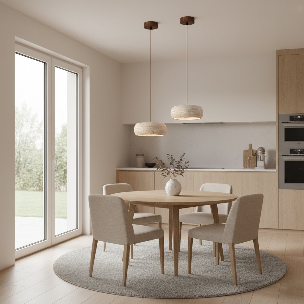 Travertine Drum Pendant Lamp D608