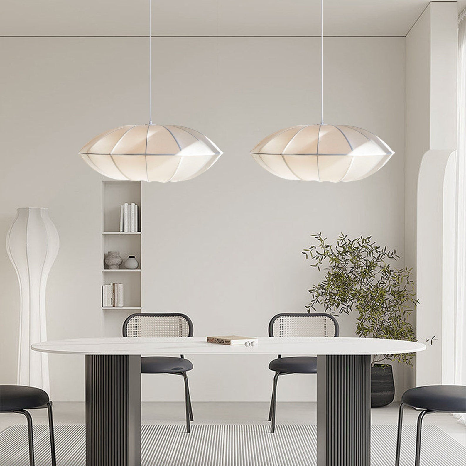 Nordic Minimalist Fabric Bubble Pendant Light S138