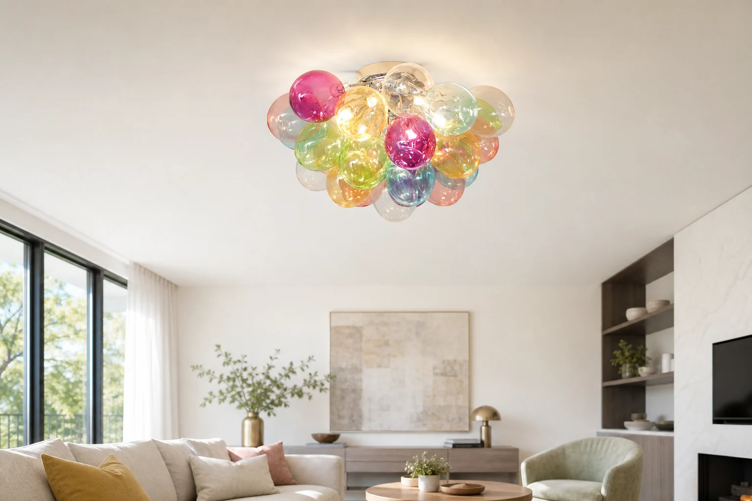 Lampa sufitowa Bubbly D303 zainstalowana w stylu życia