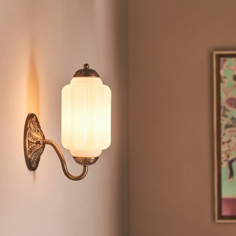 Vintage Glass Candlestick Shaped Wall Lamp M03
