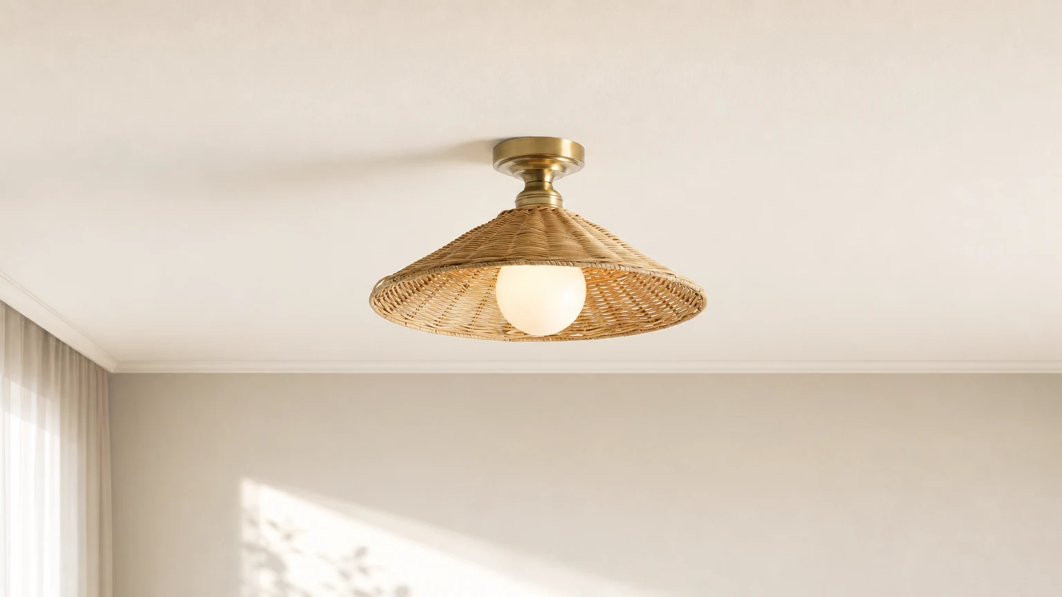 Lampa sufitowa Breezy Haven D307 w jasnym, nadmorskim pokoju