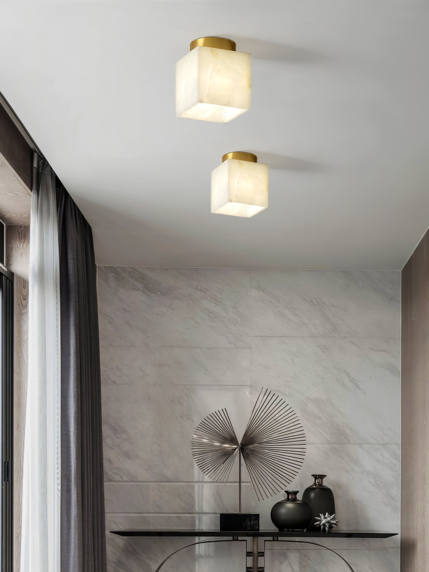 Moon Alabaster Ceiling Lamp M538