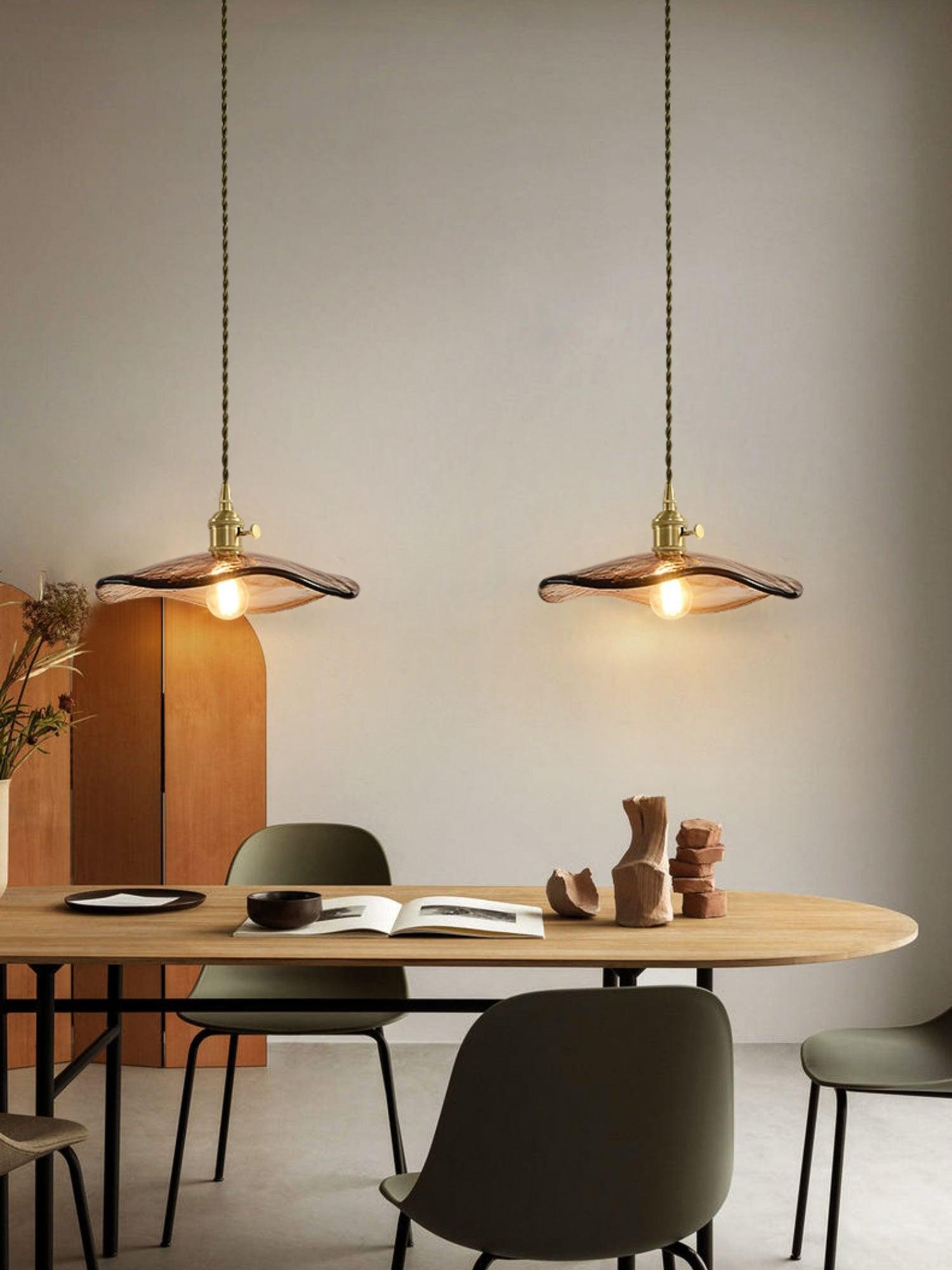 Flower Petal Glass Pendant Light M474