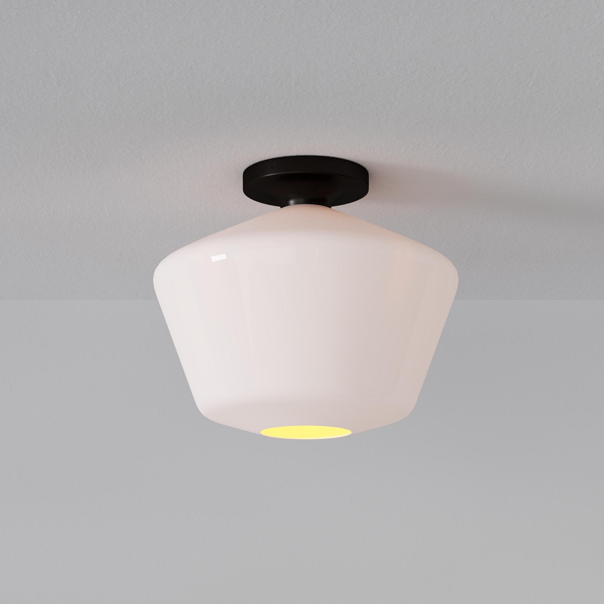 Merin Minimalist Sleek Geometric Glass Flushmount Light T155