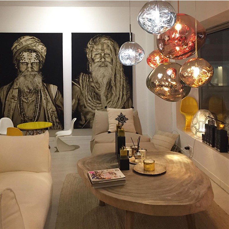 Dynamic Surface Pendant Light For Living Room S09
