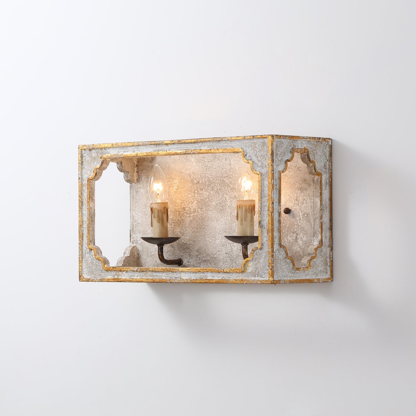 Boho Rustic Cube Sconce D630
