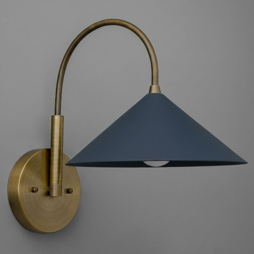 Curva Metal Vintage Wall Sconce - Elegant Cone Shade for Bedrooms T394